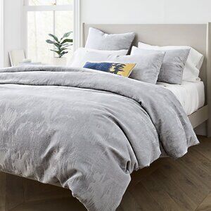 West Elm King Size Duvet Cover and 2 King Shams: Silky Tencel & Ikat Cotton Mate